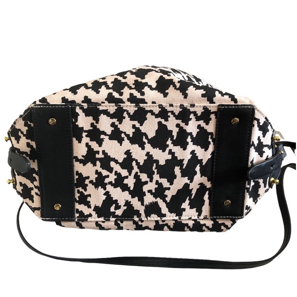 Alexander McQueen Leather Canvas Houndstooth Large Tote Crossbody - Picture 5 of 14